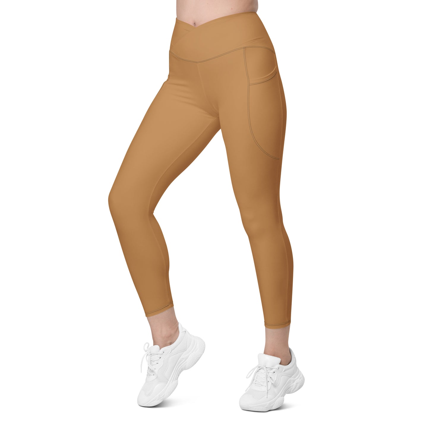 Crossover leggings with pockets