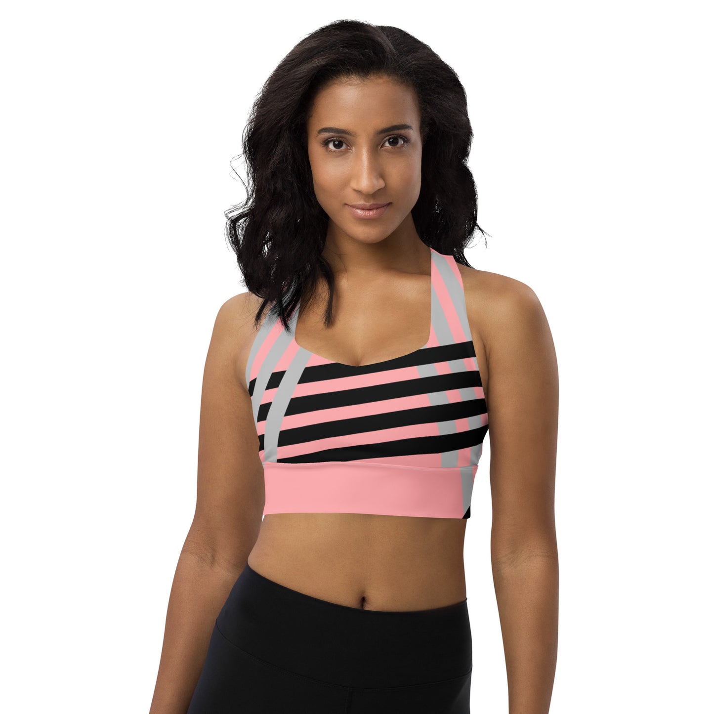 Pinstripe Longline sports bra