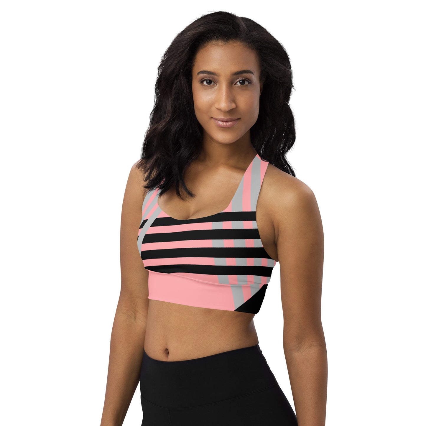 Pinstripe Longline sports bra