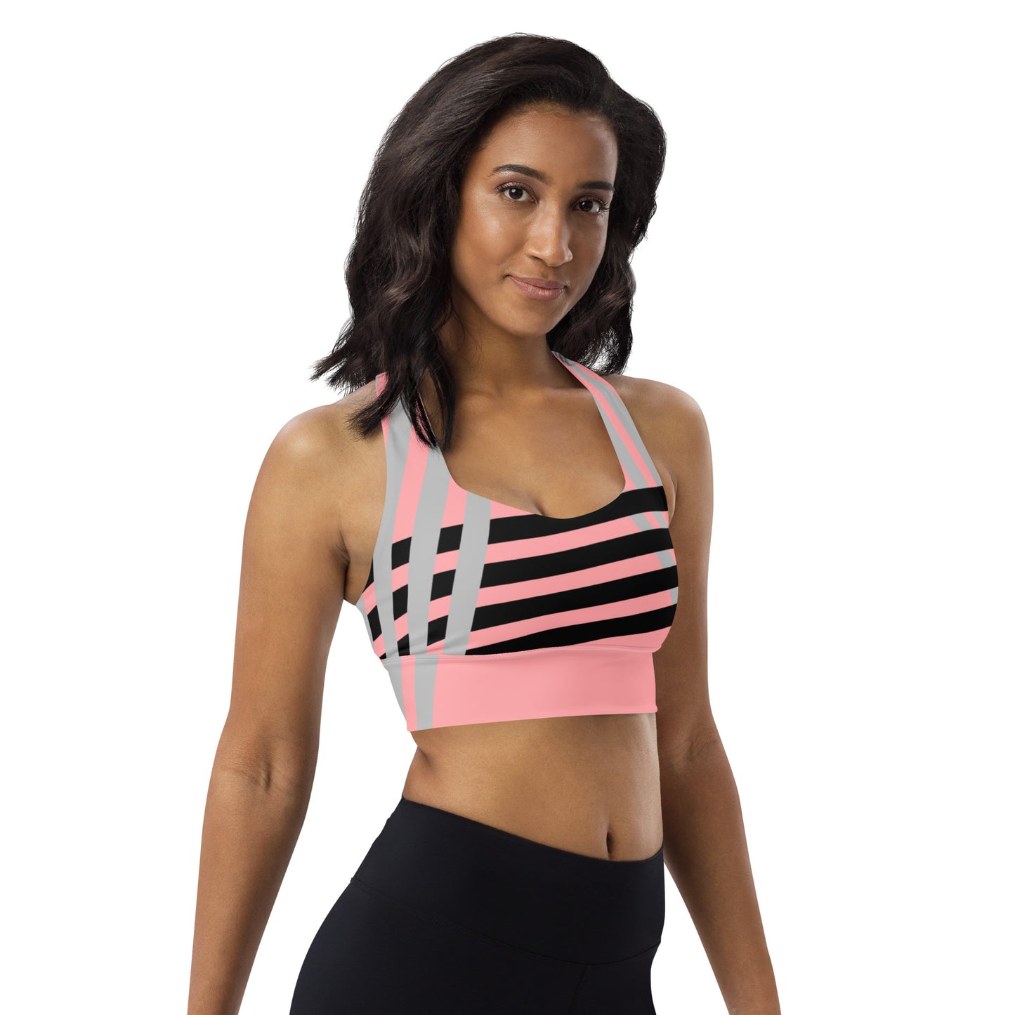 Pinstripe Longline sports bra